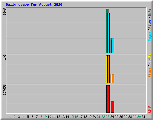 Daily usage for August 2026