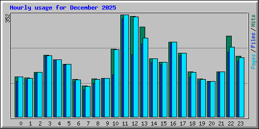 Hourly usage for December 2025